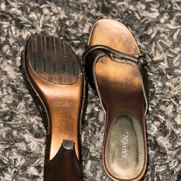 Xappeal Metallic Gold Mules with Button Detail - Picture 7 of 12